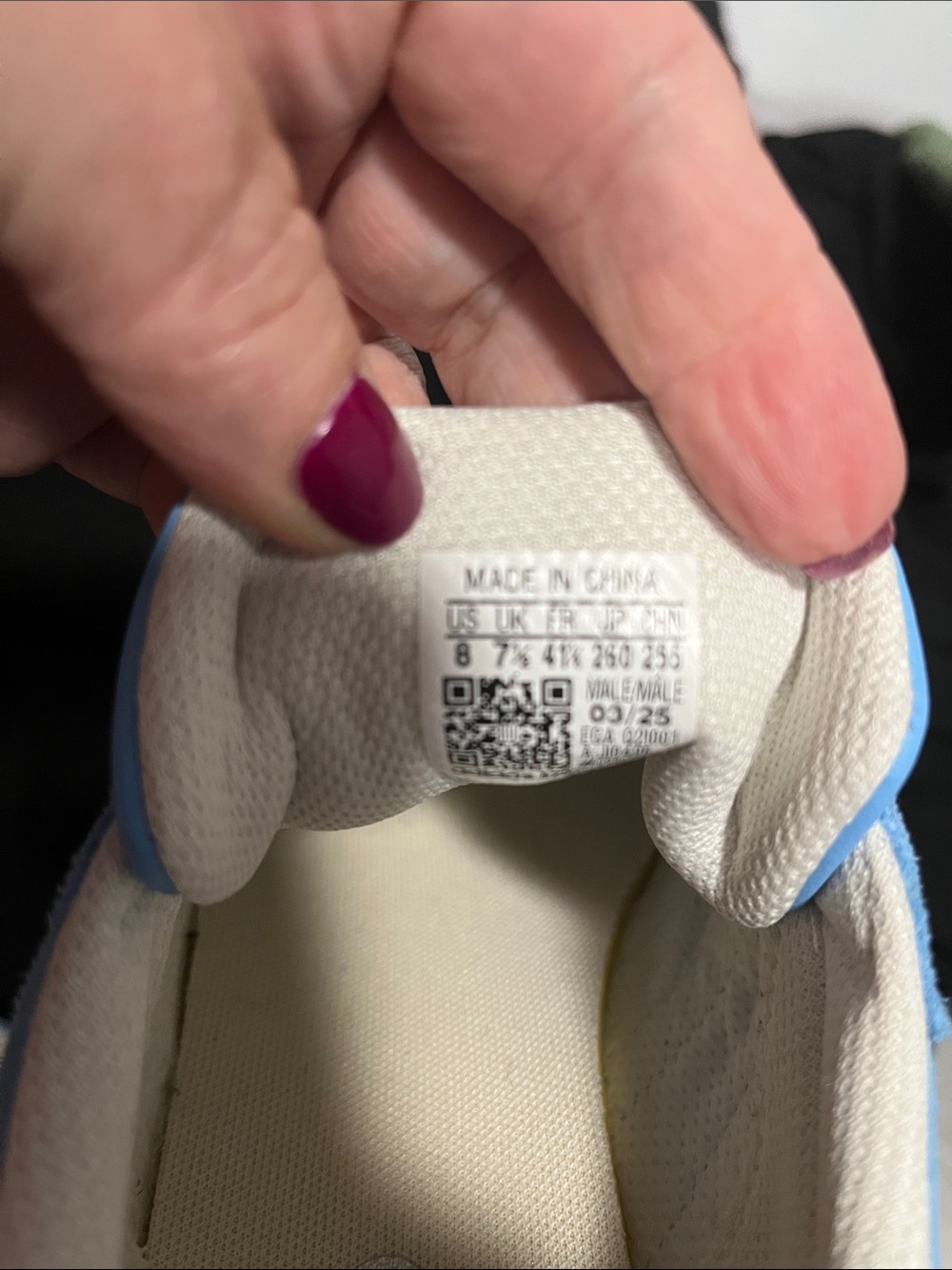 adidas Sky Blue Suede Sneakers with White Stripes - Picture 3 of 7